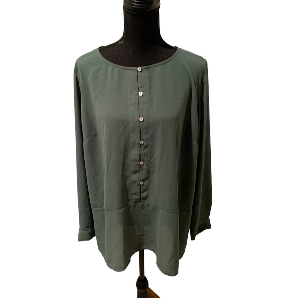 Eloquii Blouse in Green Size 16